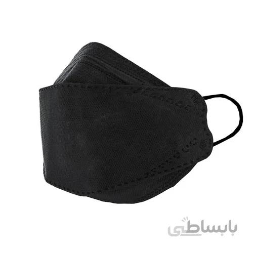 ماسک 4 لایه فست مدل 3D مشکی بند مشکی بسته 25عددی
