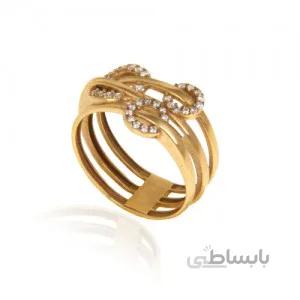 انگشتر طلا زنانه طرح چند لایه کد CR420