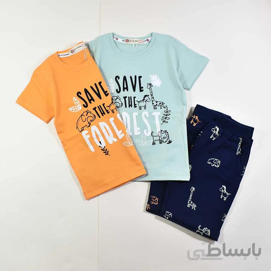 تیشرت شلوارک پسرانه بچه گانه فارست کد 2422