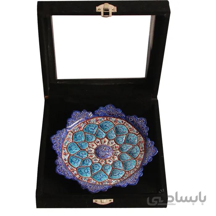 بشقاب میناکاری جعبه مخمل ارتفاع 30 سانتی متر کد BT 4