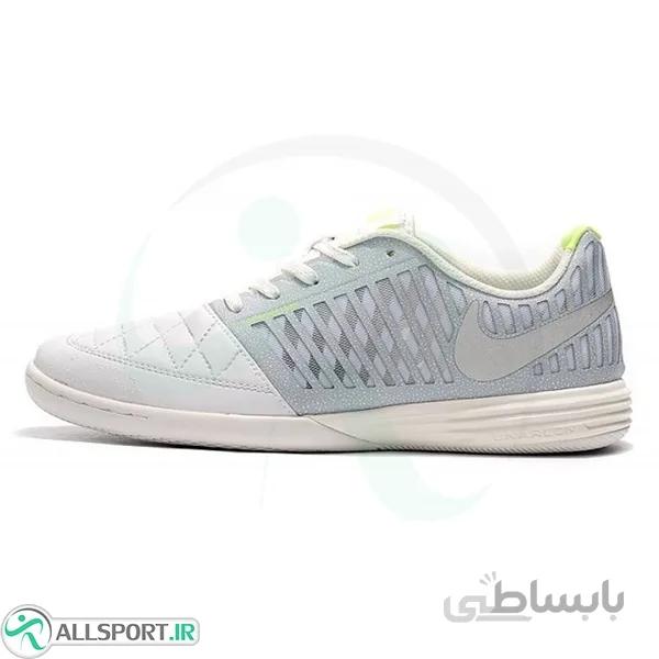 کفش فوتسال نایک لونار گتو طرح اصلی سفید زرد Nike Lunar Gato II IC White Yellow