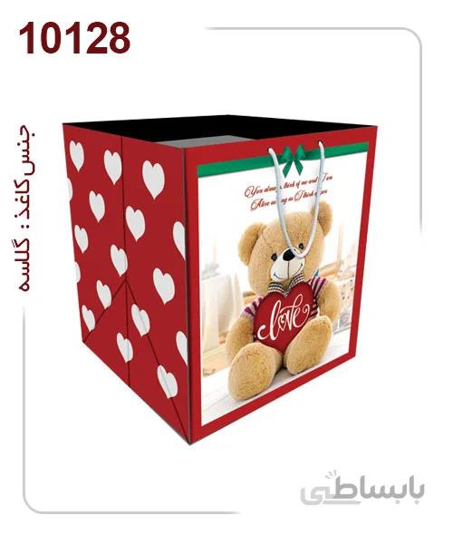 ساکدستی فانتزی طرح خرس با کاغذ گلاسه کد10128