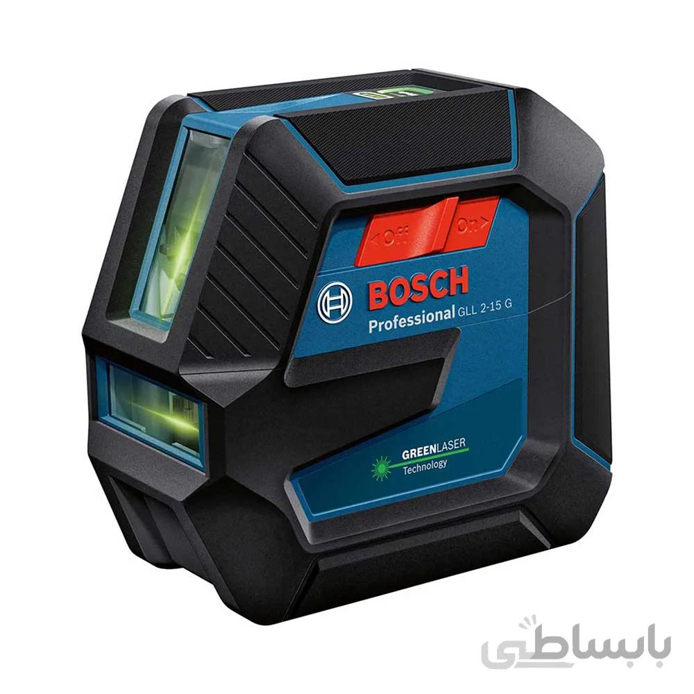 تراز لیزری دوخط نورسبز بوش همراه با پایه مدل GLL 2-15 G