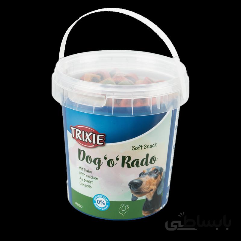 تشویقی سگ تریکسی مدل Dog o Rado با طعم گوشت پرندگان وزن 500 گرم