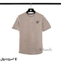 تيشرت نايك نخي يقه گرد طوسي