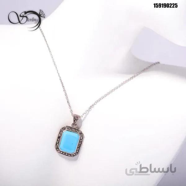 گردنبند فیروزه نقره کد:۱۱۷۷