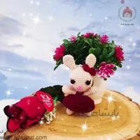 عروسک بافتنی آویز خرگوش دختر ( کد 90019 )
