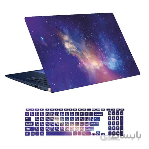 اسکین لپ تاپ طرح Space کد ۵۲ به همراه استیکر کیبورد