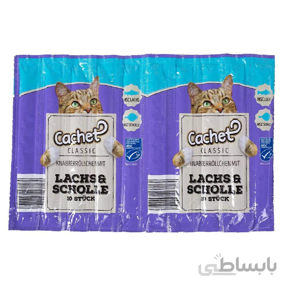 استیک مدادی گربه کچت طعم ماهی سالمون و حلوا ماهی تعداد 10 استیک