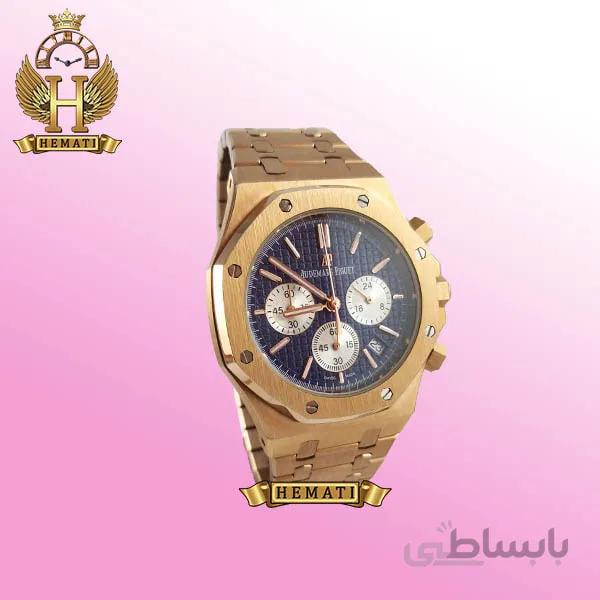 ساعت مردانه سه موتوره اودمار پیگه Audemars Piguet Royal Oak ap3101 نقره ای رزگلد