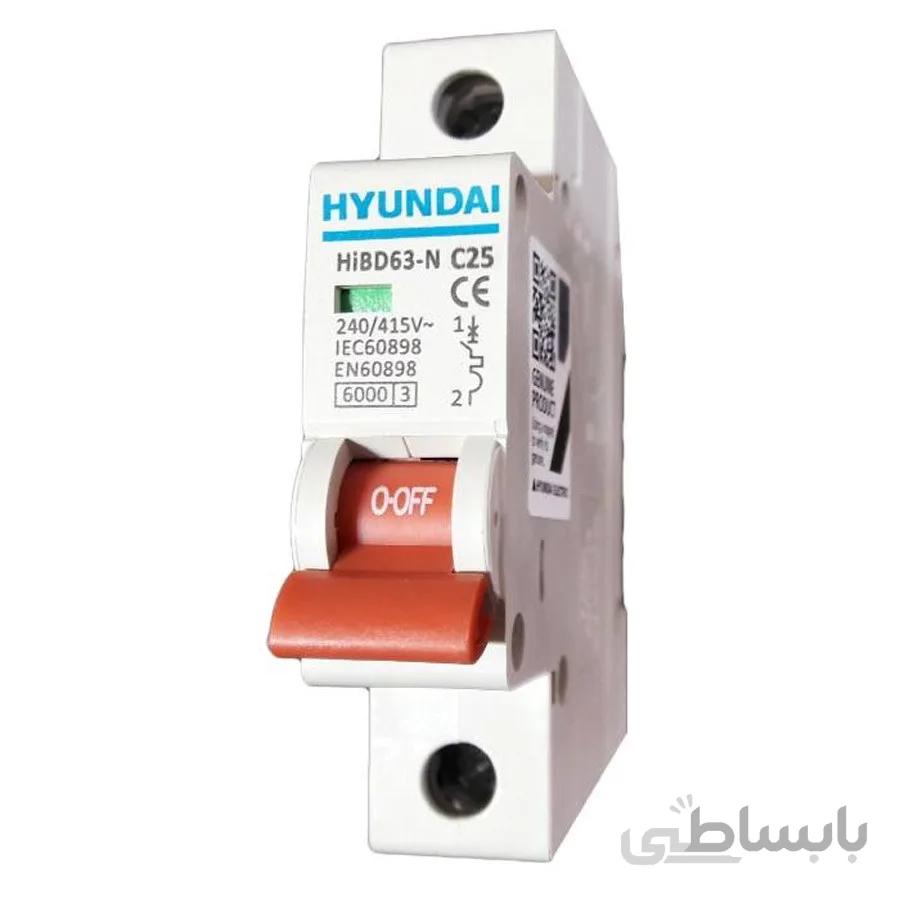 فیوز مینیاتوری تک فاز 25 آمپر هیوندای مدل C25