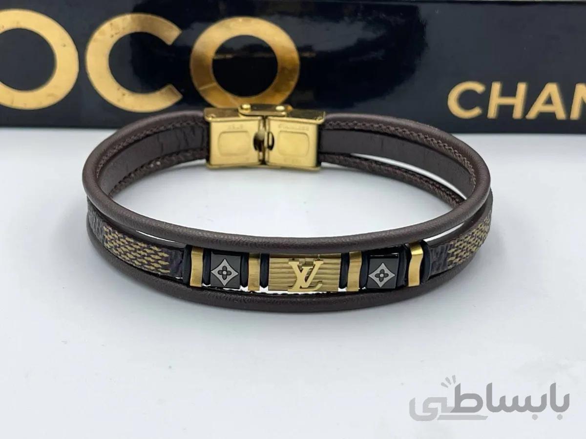 دستبند چرم لویی ویتون مردانه سه لاین