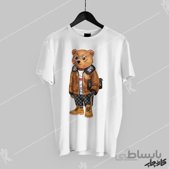 خرید تیشرت خرس چرم پوش