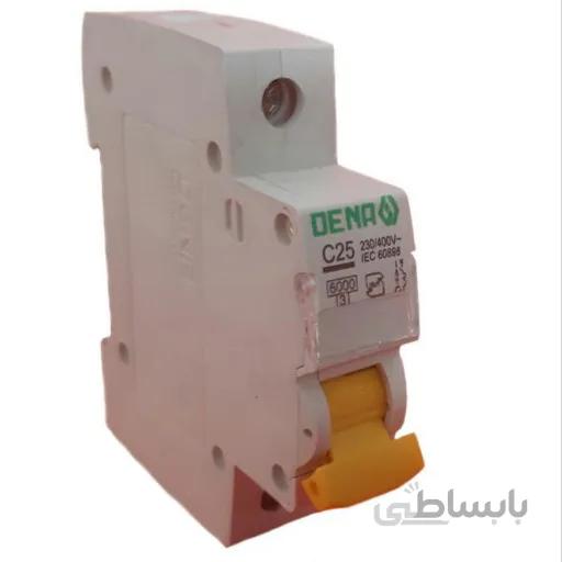 فیوز مینیاتوری تک فاز 25 آمپر دنا الکتریک ایرانیان مدل C 25