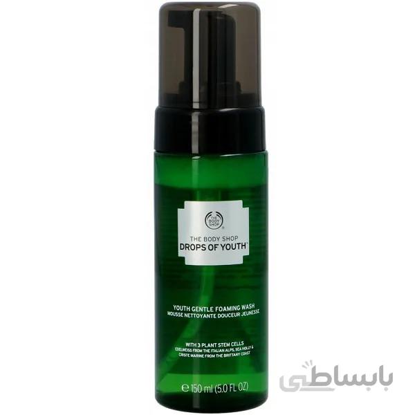 فوم شستشوی صورت عصاره جوانی بادی شاپ The body Shop مدل دراپ آف یوث Drops of Youth حجم ۱۵۰ میل| حاوی سلول بنیادی گیاهی ا The Body Shop Drops of Youth™ Gentle Foam wash 150ml