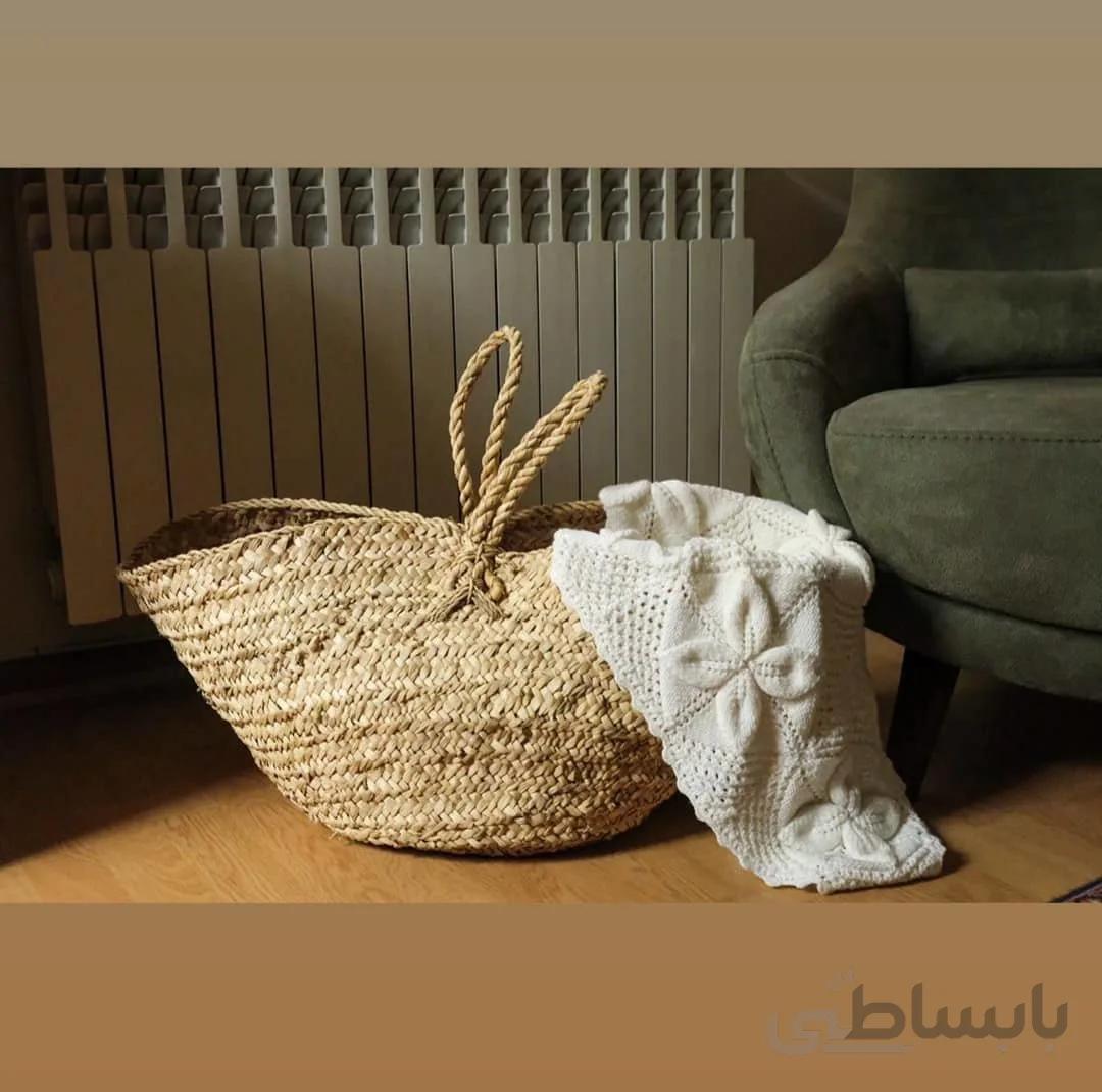 زنبیل دسته دار حصیری