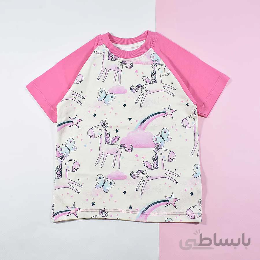 تیشرت دخترانه بچه گانه اسب تک شاخ کد 2198