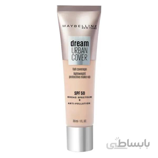کرم پودر میبلین مدل دریم اربن کاور (Maybelline Dream Urban Cover Foundation,SPF 50)