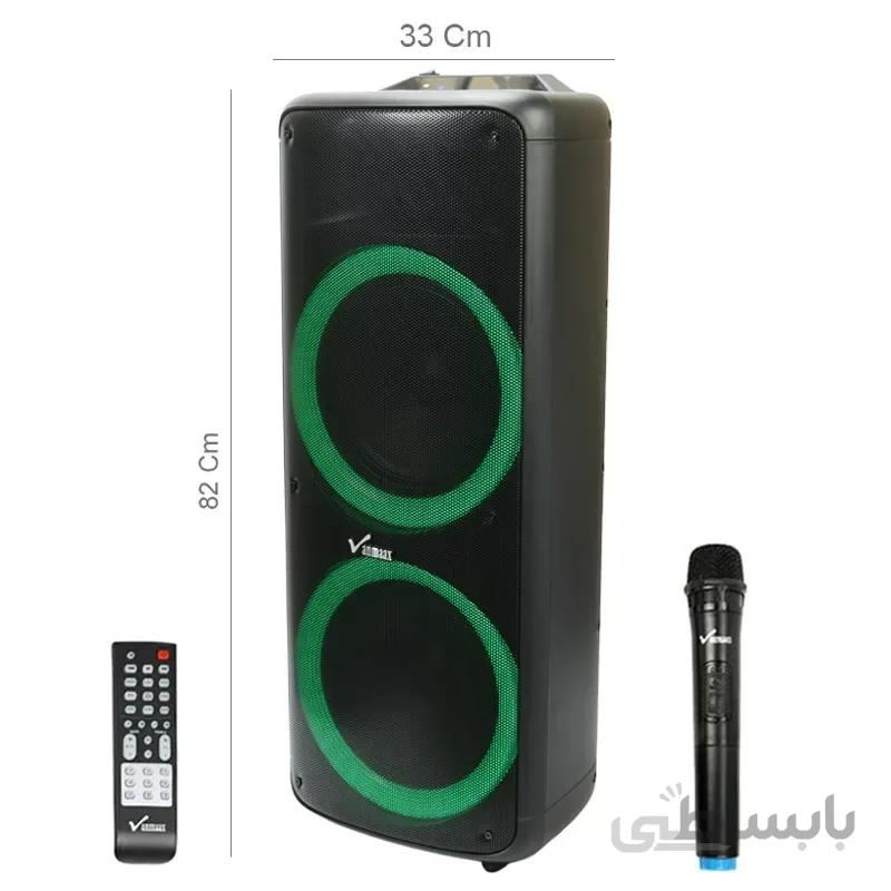 اسپیکر چمدانی بلوتوثی رم و فلش خور Vanmaax MAX-850 + میکروفون و ریموت کنترل