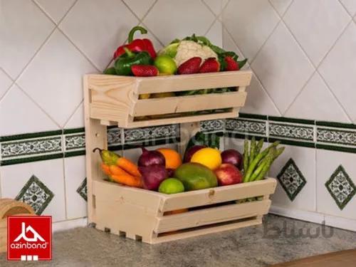 جعبه دو طبقه میوه ا با چوب درختان میوه یا جنگلی