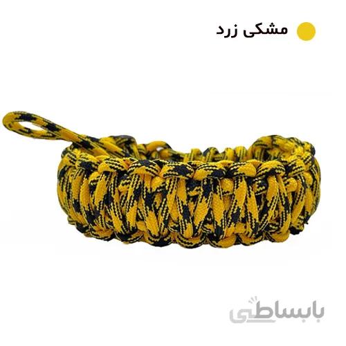 بند مچی دوربین عکاسی پاراکورد مشکی زرد Camera Strap Paracord 032