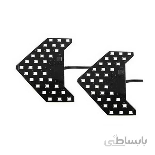 راهنما مخفی آینه 3 ردیفه بسته 2 عددی ا 2PCS 33-SMD Amber Sequential LED Arrows For Side Mirror