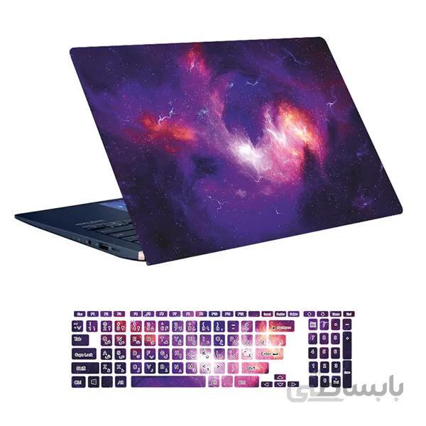 اسکین لپ تاپ طرح Space کد ۴۲ به همراه استیکر کیبورد