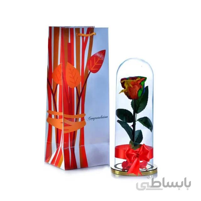 رز جاودان هفت رنگ طرح دیو و دلبر ارتفاع 30 سانتیمتر