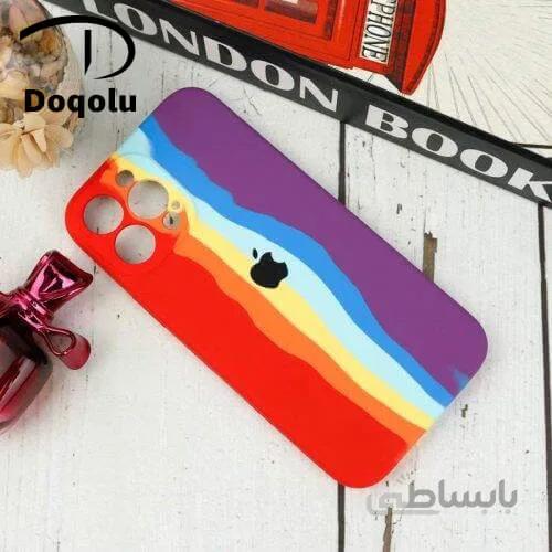 قاب سیلیکونی اورجینال رنگین کمانی محافظ لنزدار آیفون Apple iphone 13 pro