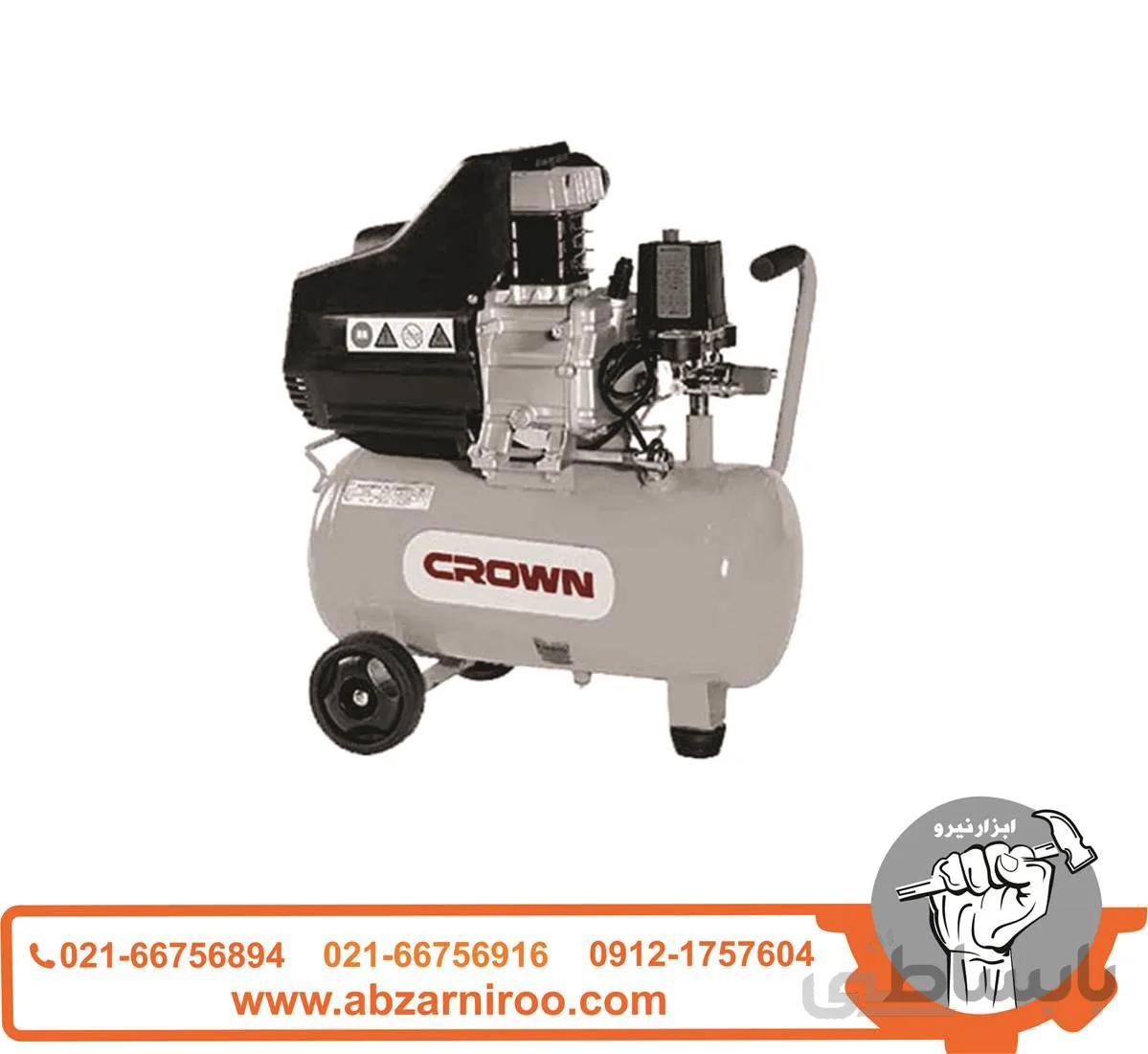 کمپرسور باد 50 لیتری کرون مدل CT36029 ا Crown Air Compressor Model CT36029
