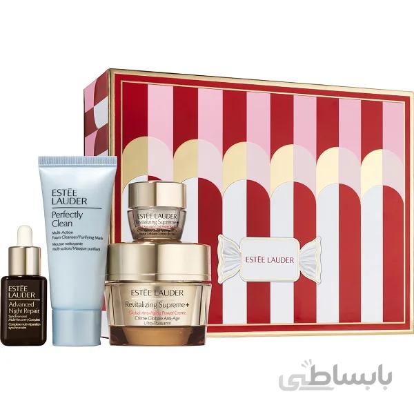 پک جوانساز استی لادر ESTEE LAUDER | کرم سوپریم گلوبال ۵۰ میل + دور چشم، سرم، ماسک سایز مسافرتی
