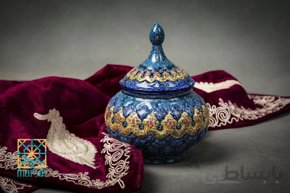 قندان میناکاری بدون پایه کد 17