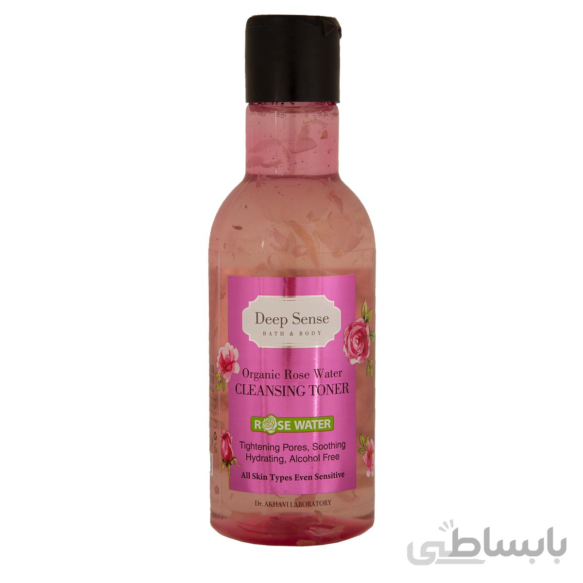 تونر مناسب انواع پوست حاوی گلاب اورگانیک دیپ سنس 160 میل ا DEEP SENSE Organic Rose Water Toner 160ml