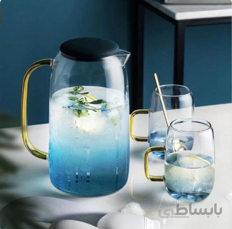 ست پارچ و دو عدد لیوان پیرکس