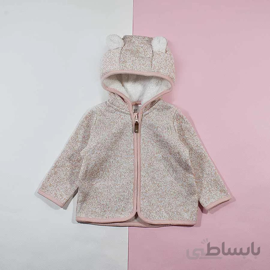 سویشرت کلاهدار دخترانه مخملی اچ اند ام H&M کد 1160