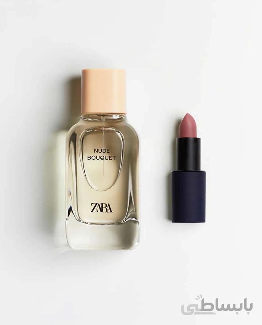 پک عطر زنانه NUDE BOUQUET و رژ لب زارا