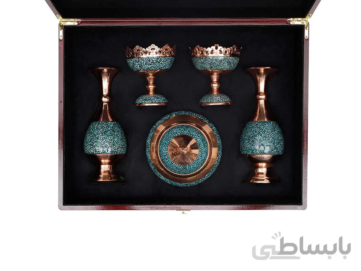 گلدان ، قندان و آجیل خوری فیروزه کوبی