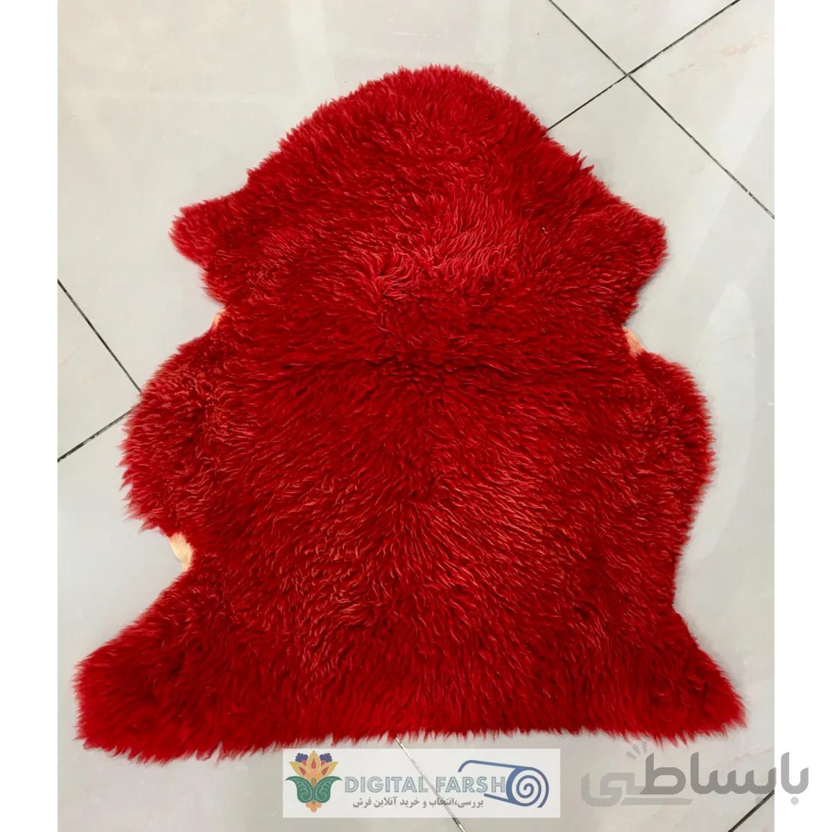 خز طبیعی گوسفند پشمی مرینوس رنگ شده قرمز ا sheep wool