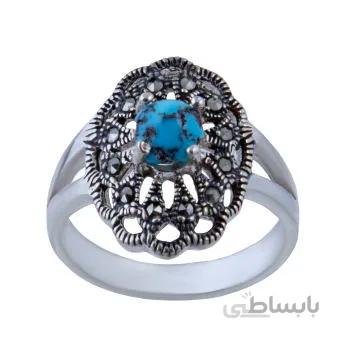 انگشتر نقره زنانه مدل فیروزه نیشابور کد AW_190