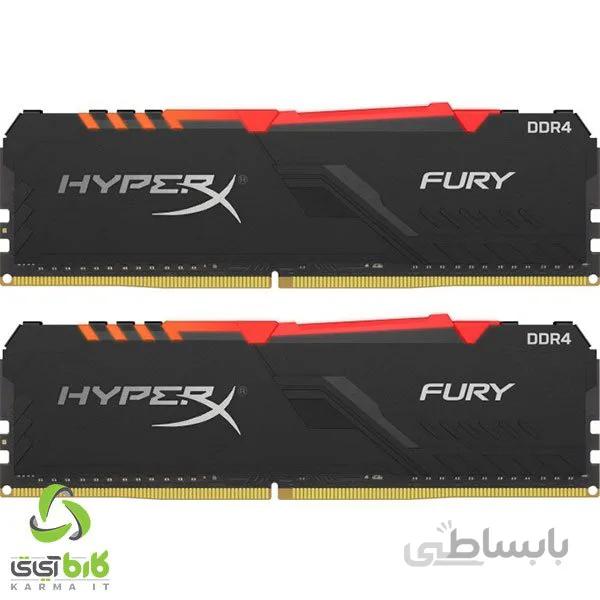 رم کینگستون HyperX Fury RGB DDR4 16GB (8GB x 2) CL16 3200Mhz