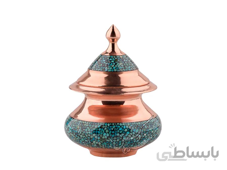 قندان فیروزه کوبی مدل دخل سایز کوچک