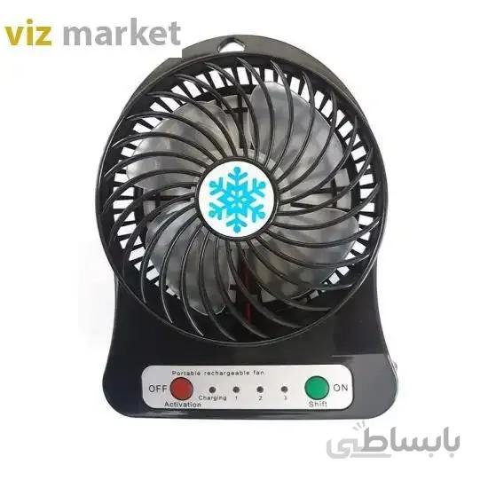 پنکه رومیزی شارژی کد 18650BLAC به همراه باتری