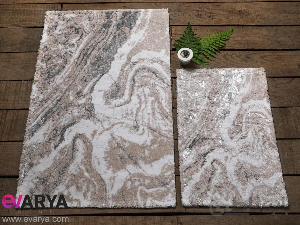 پادری پنبه ای ست دوتایی برند HCW طرح Marble Gri