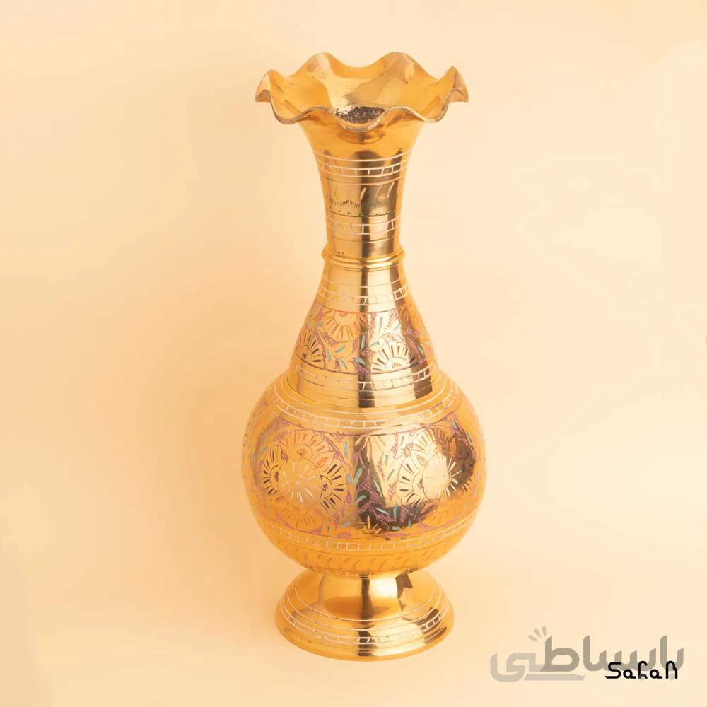 گلدان برنجی قلمزنی طلایی
