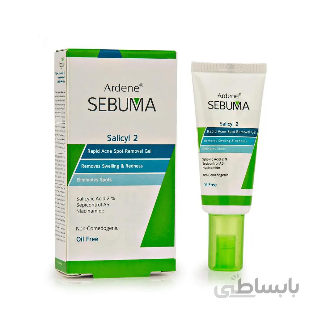 ژل لایه بردار سبوما آردن حاوی 2% اسید سالیسیلک Salicyl 2 حجم 20 گرم Sebuma Rapid Acne Spot Removal Gel ا Sebuma Rapid Acne Spot Removal Gel
