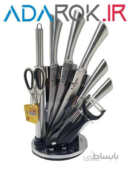سرویس چاقو آشپزخانه ۹ پارچه یونیک مدل Unique UN-99 - کد 331