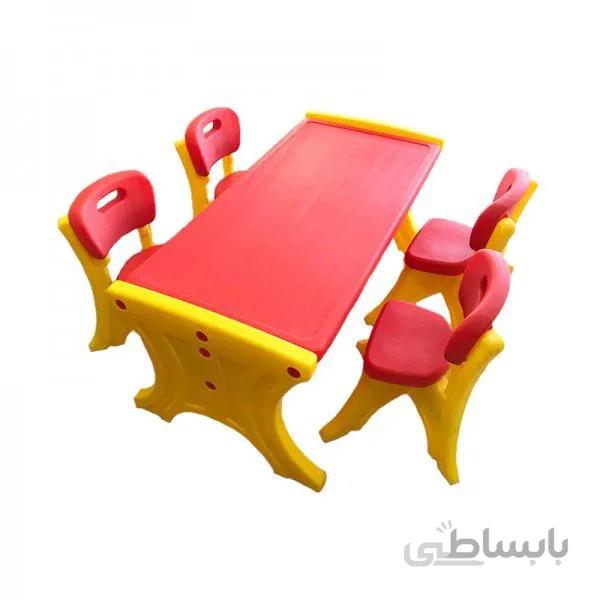 میز کودک مستطیل 6 نفره قرمز مدل p/van110/gh