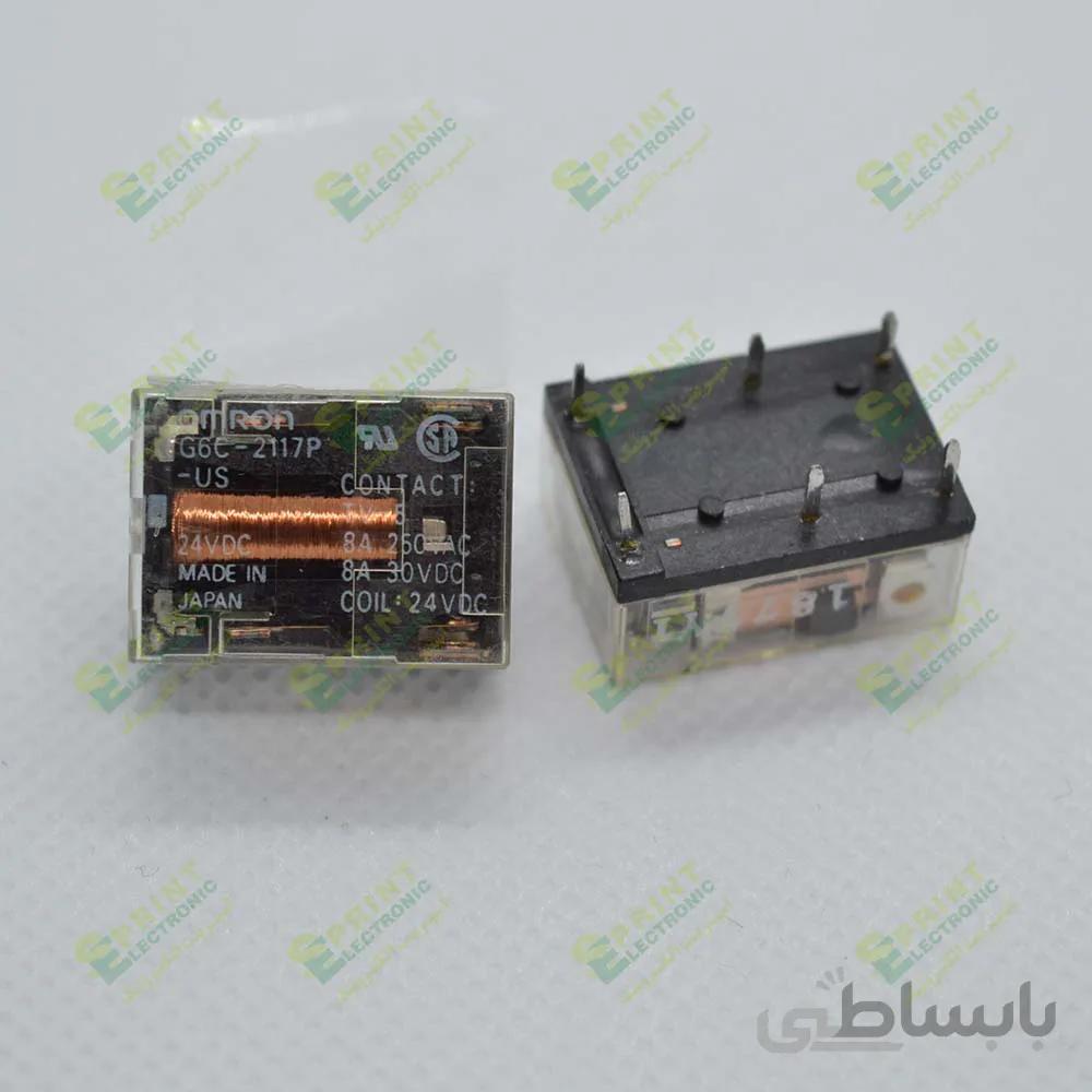 رله 24 ولت مینیاتوری امرون 6 پایه 7 آمپر Omron G6C-2117P-US-SV-24VDC