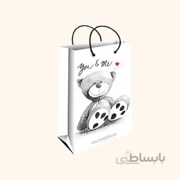 ساک متوسط کادویی طولی سایز 3 طرح خرس