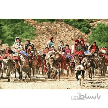 نخ و نقشه تابلو فرش ایرانی کد-32 کوچ عشایر